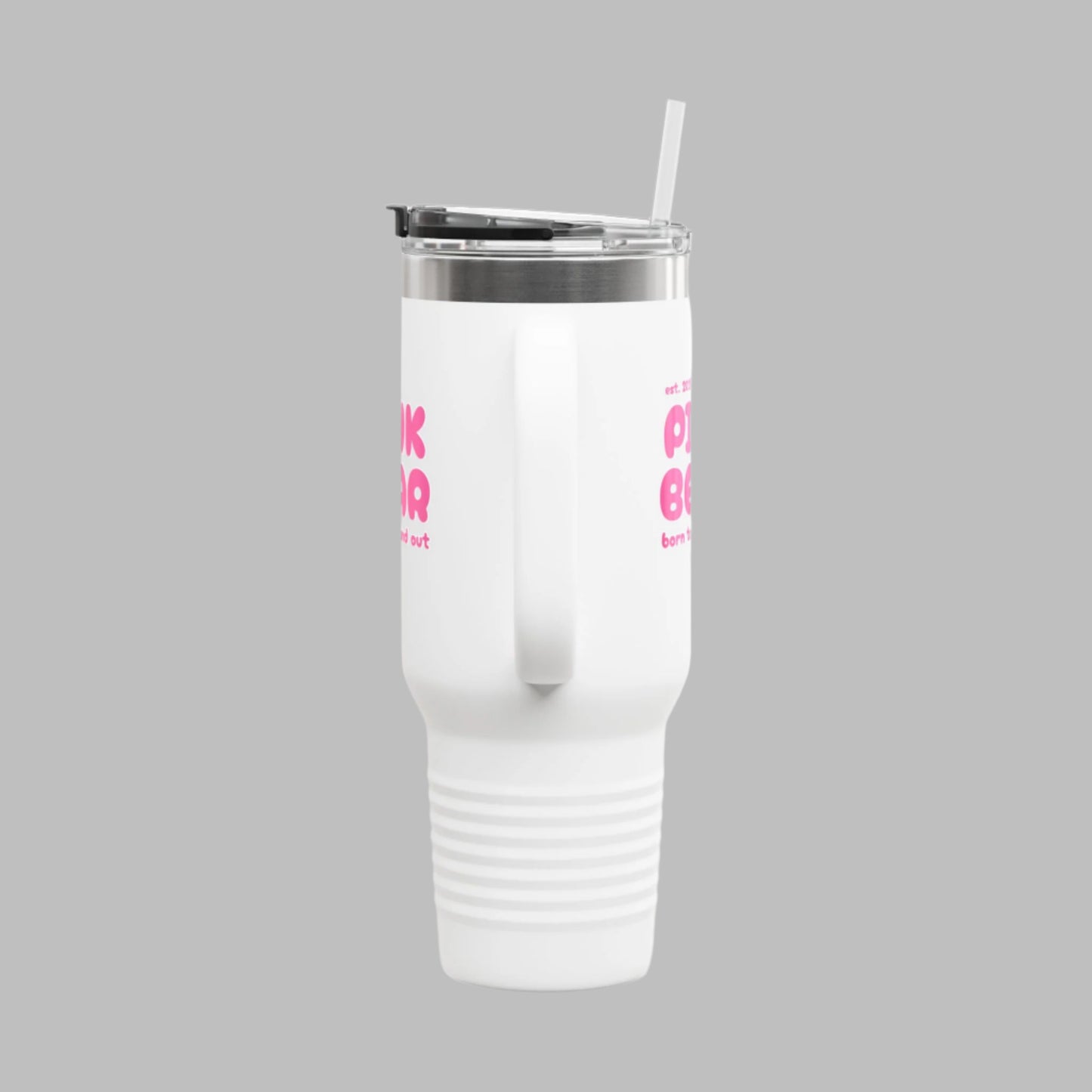 Pink Bear Insulated Travel Mug - 40oz, Perfect for On-the-Go Adventures