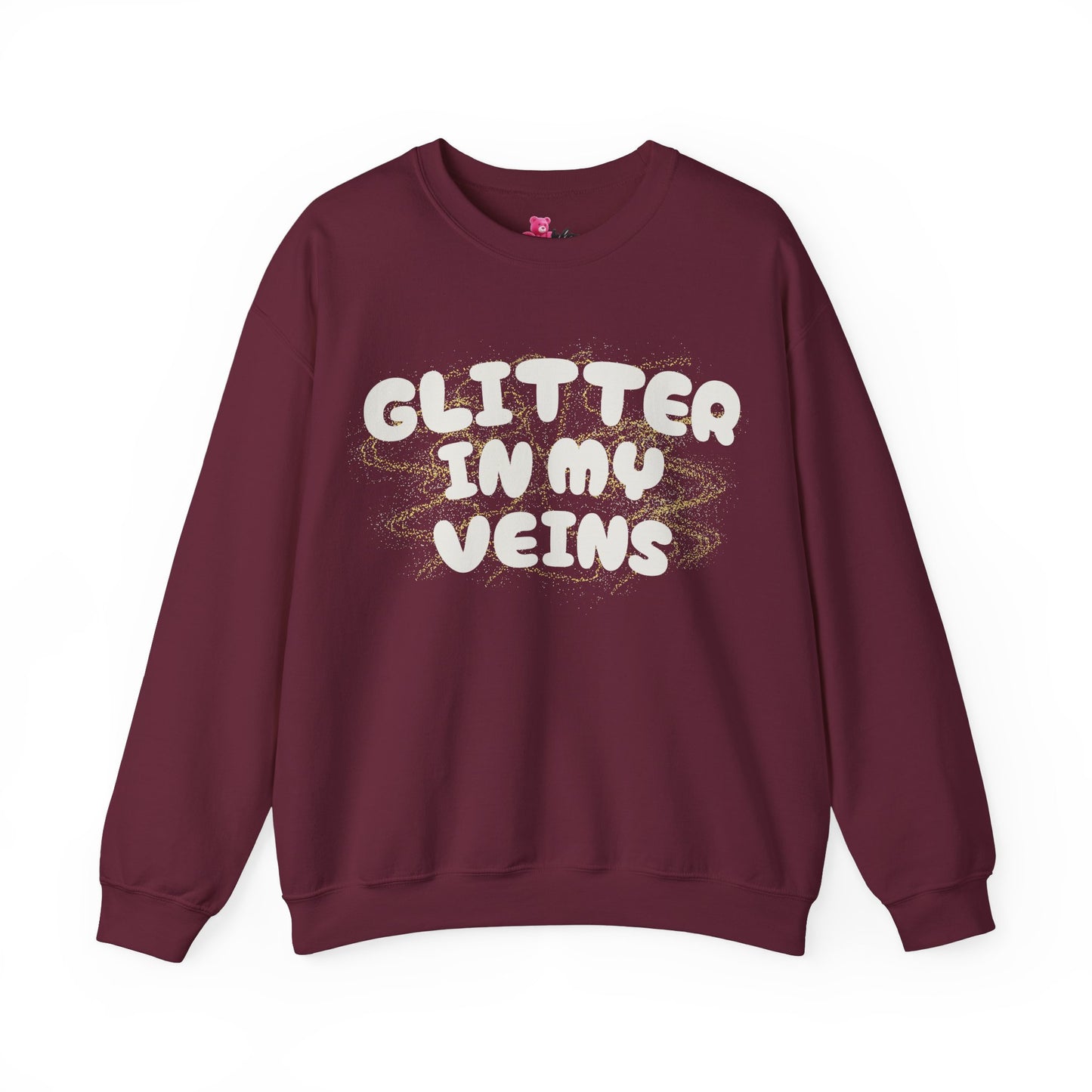 Glitter in My Veins Unisex Crewneck Sweatshirt - Fun & Cozy Gift for Animal Lovers