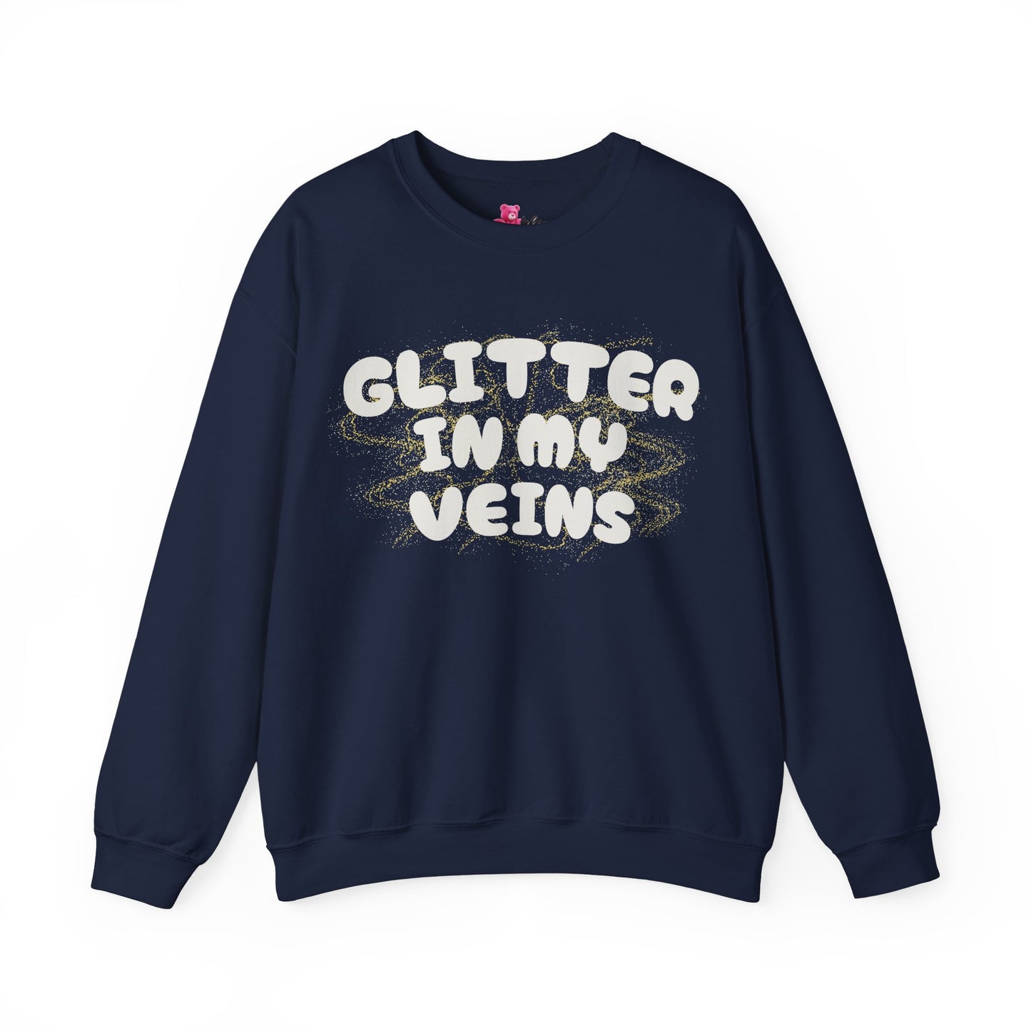 Glitter in My Veins Unisex Crewneck Sweatshirt - Fun & Cozy Gift for Animal Lovers