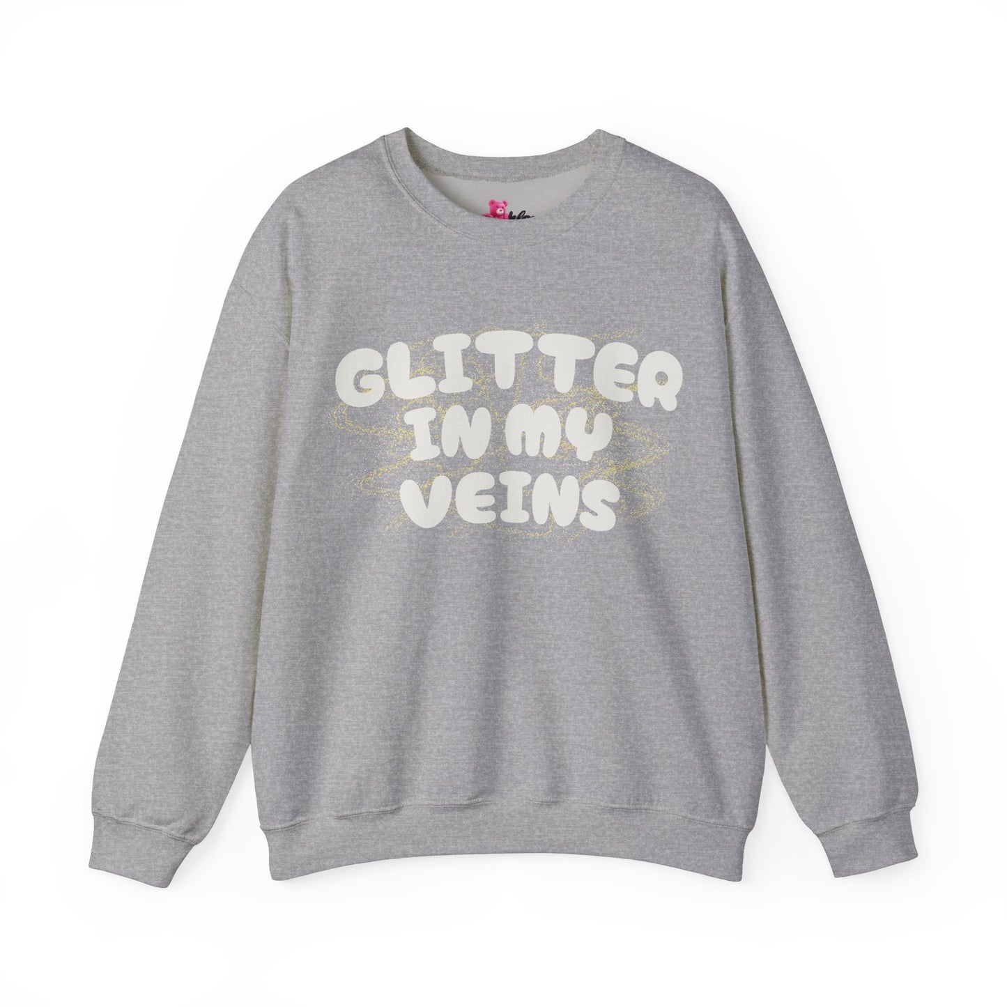 Glitter in My Veins Unisex Crewneck Sweatshirt - Fun & Cozy Gift for Animal Lovers