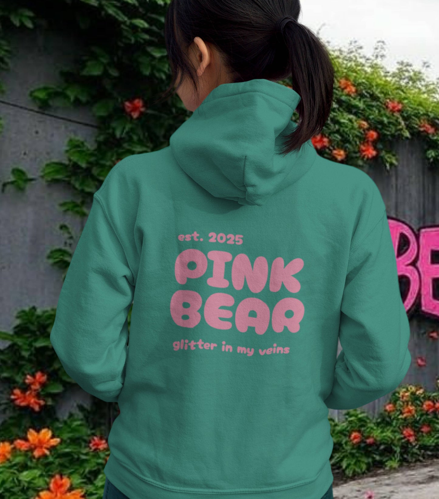 Pink Bear Glitter Unisex Hoodie - Cozy & Trendy Sweatshirt for Everyday Comfort